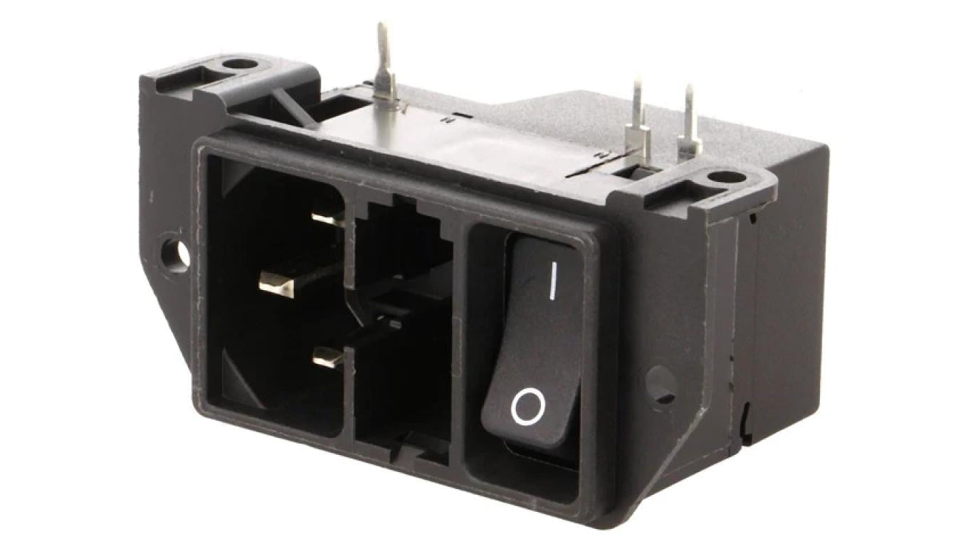 Złącze zasilające AC gniazdo męskie 10A IEC 60320 C14 (E) DD21.0121.1111