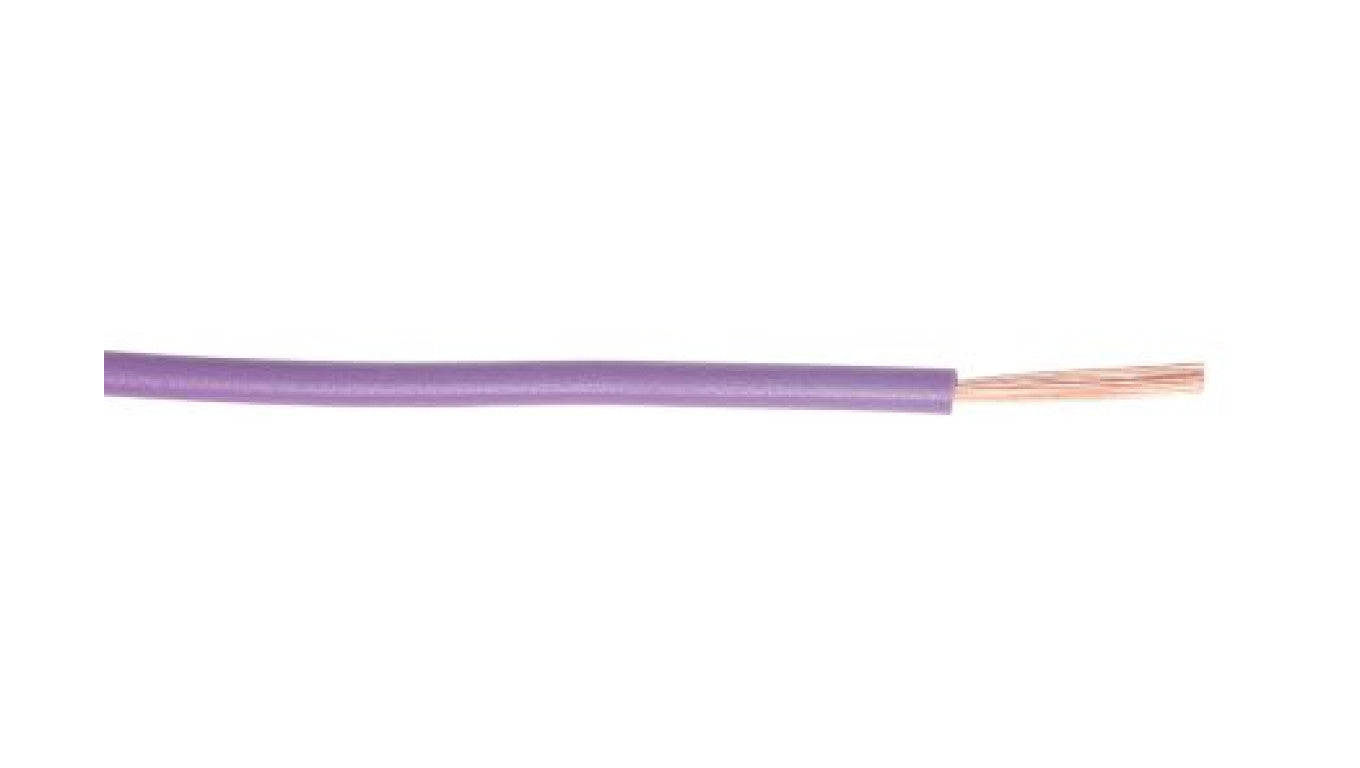 Przewód jednożyłowy linkowy, 1 mm², 17 AWG, PVC, 300/500 V, Fioletowy, dł. 100m, RS PRO