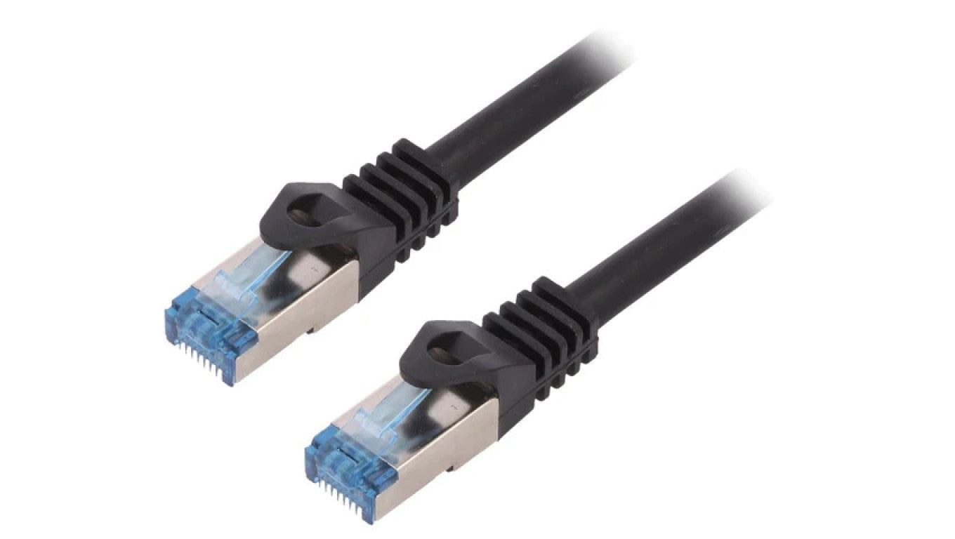 Patch cord S/FTP 6a linka Cu LSZH czarny 5m 26AWG CQ4073S