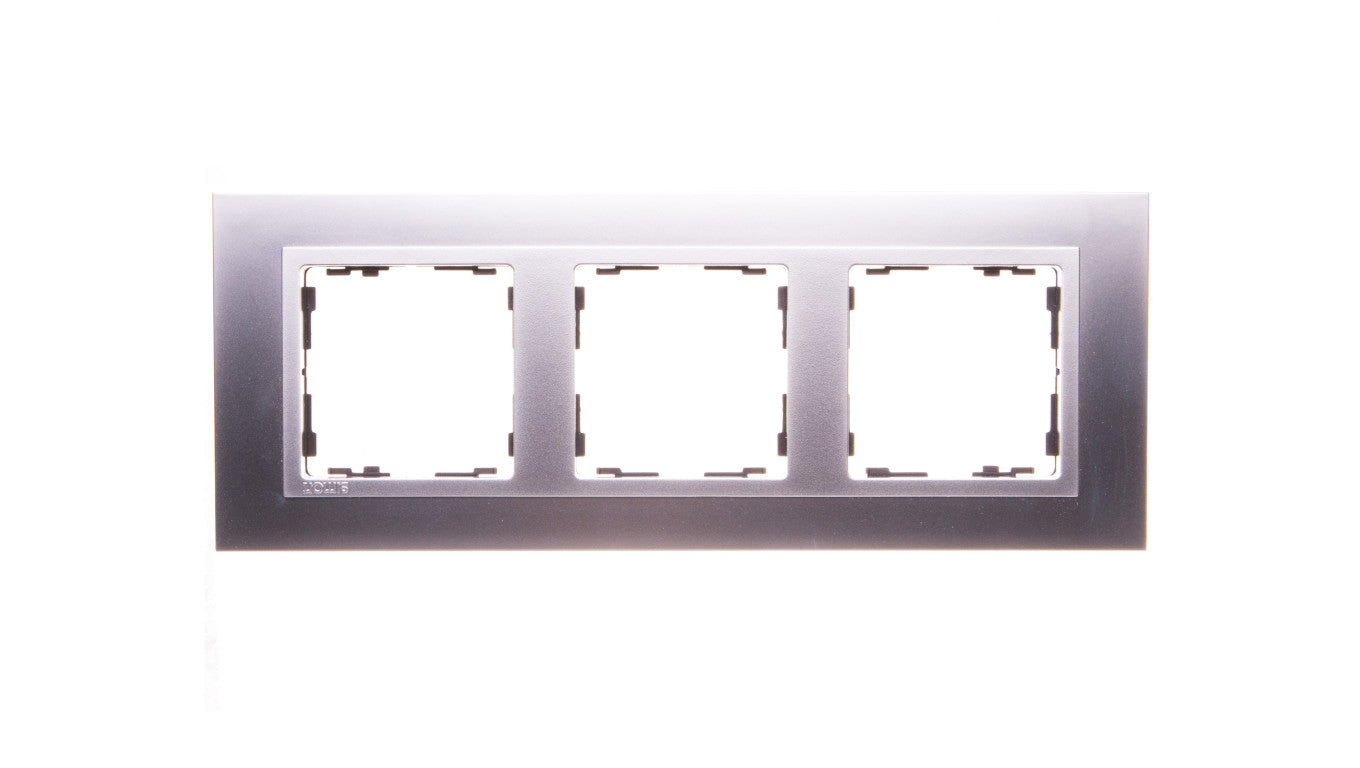 Simon 82 Ramka potrójna pozioma metalowa aluminium/ ramka pośrednia aluminium mat 82937-33