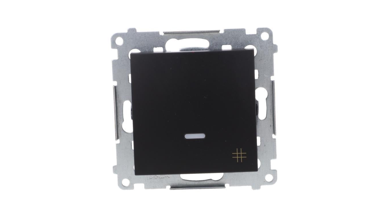 Simon 54 Łącznik krzyżowy z podświetleniem LED (moduł) 10AX 250V szybkozłącza, czarny mat DW7L.01/49
