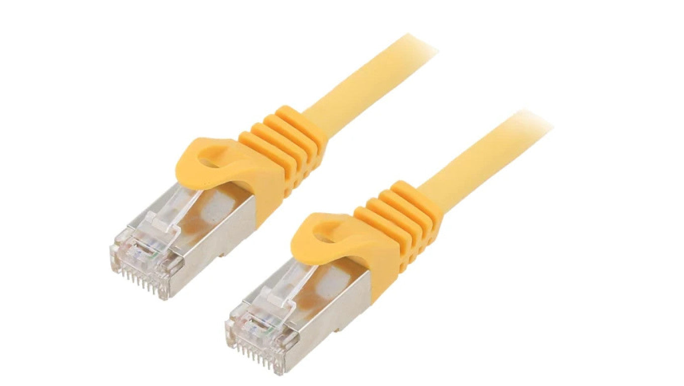 Patch cord S/FTP 6a drut Cu LSZH żółty 10m 27AWG Cablexpert PP6A-LSZHCU-Y-10M