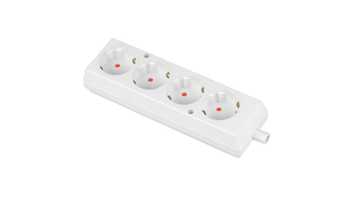 Listwa zasilająca na 4 gniazd 2P+Z schuko biała BASIC (na kabel) GN-470S