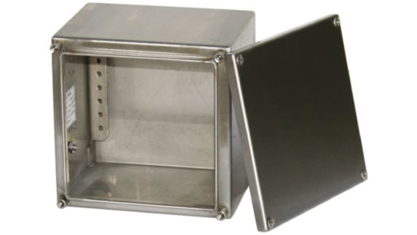 Puszka elektroinstalacyjna, 300 x 120 x 300mm, IP66, kolor Niemalowany, materiał Stal nierdzewna, RS PRO