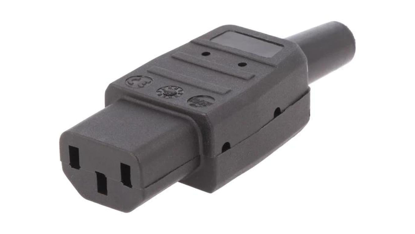 Złącze zasilające AC żeńskie 10A 250VAC IEC 60320 8mm CP22S