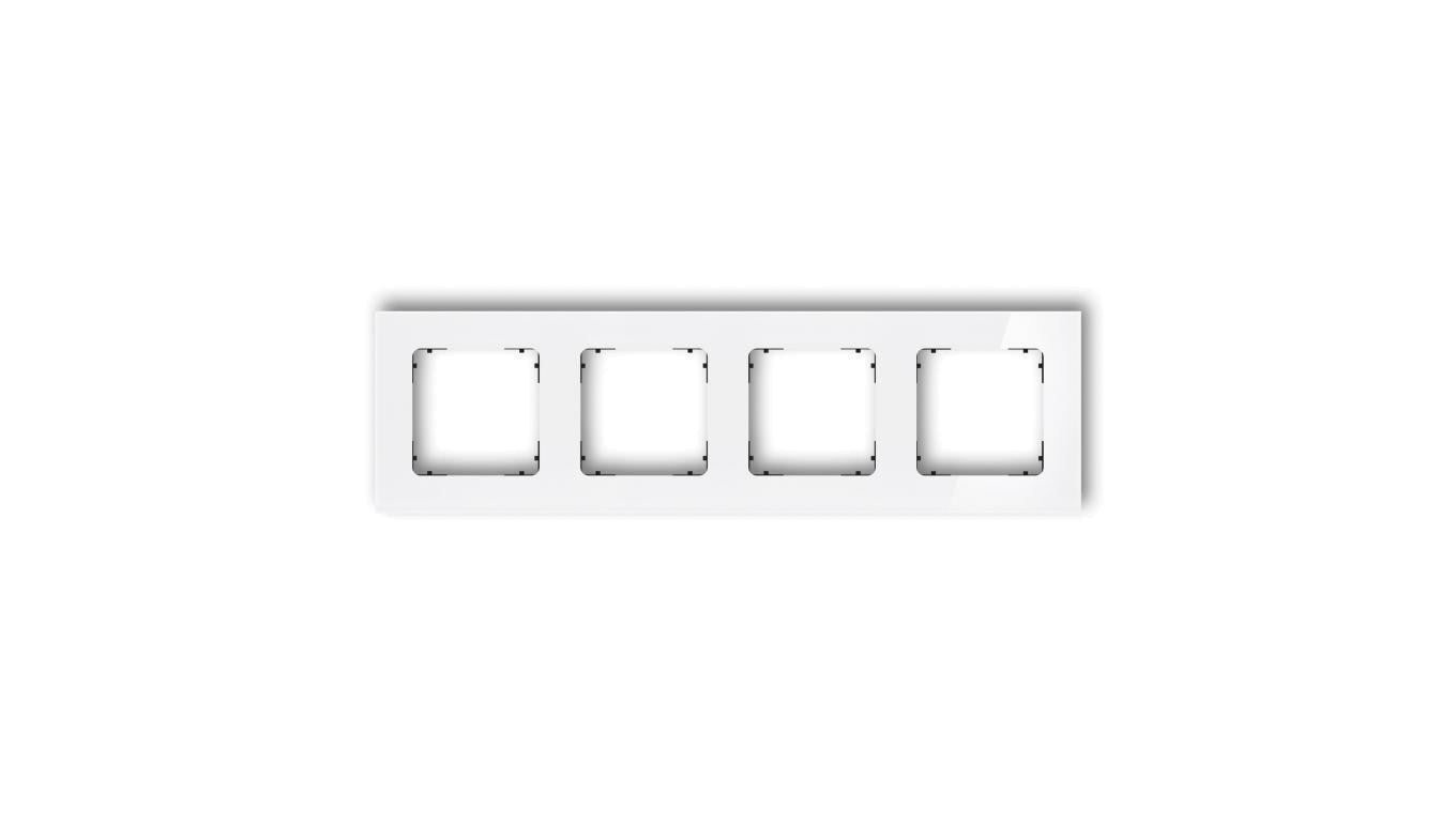 ICON Ramka uniwersalna poczwórna kwadratowa - efekt szkła (ramka: biała spód: czarny) 0-12-IRSK-4