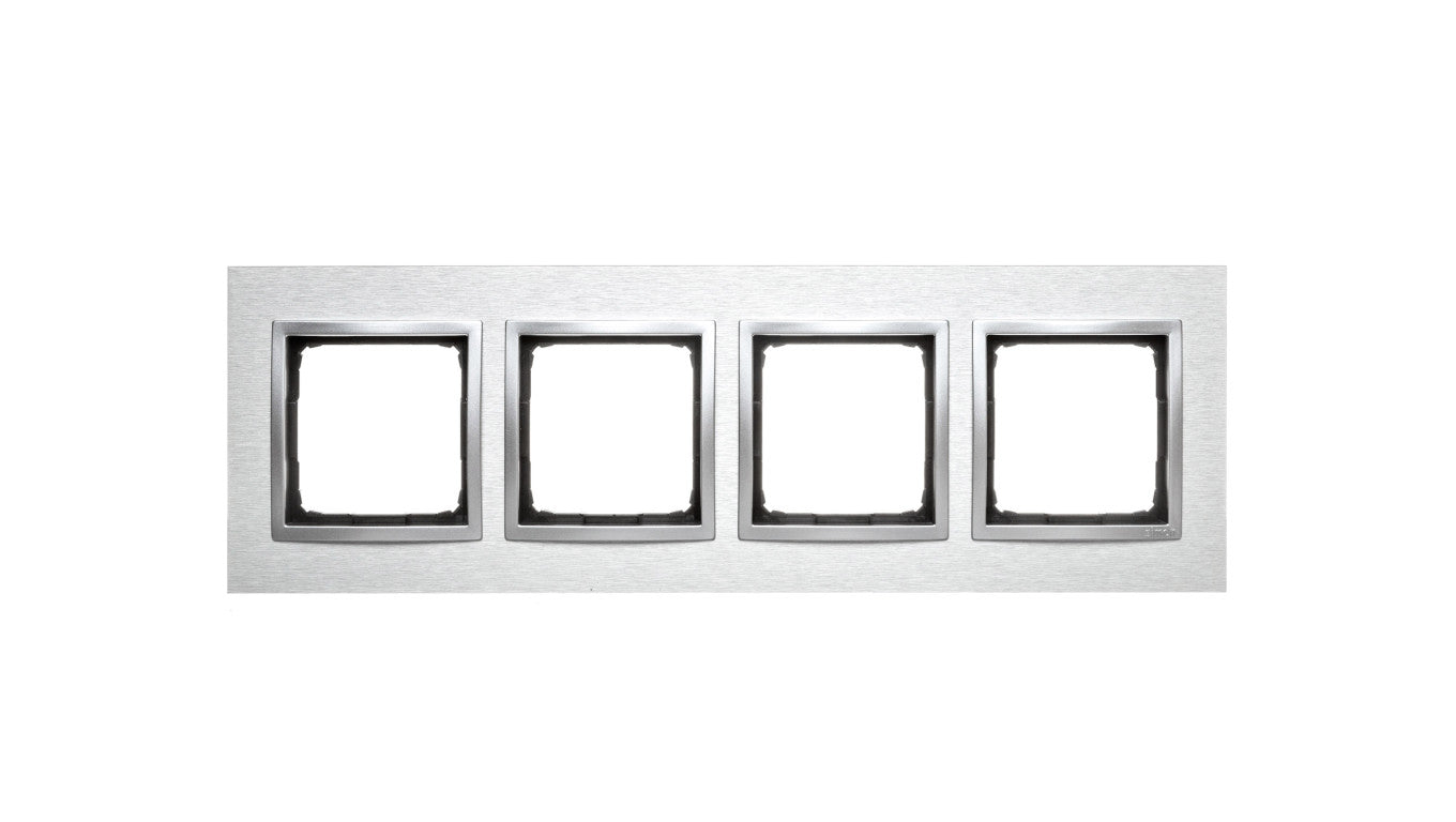 Simon 54 Nature Ramka poczwórna metal INOX KLASYCZNY DRN4/77