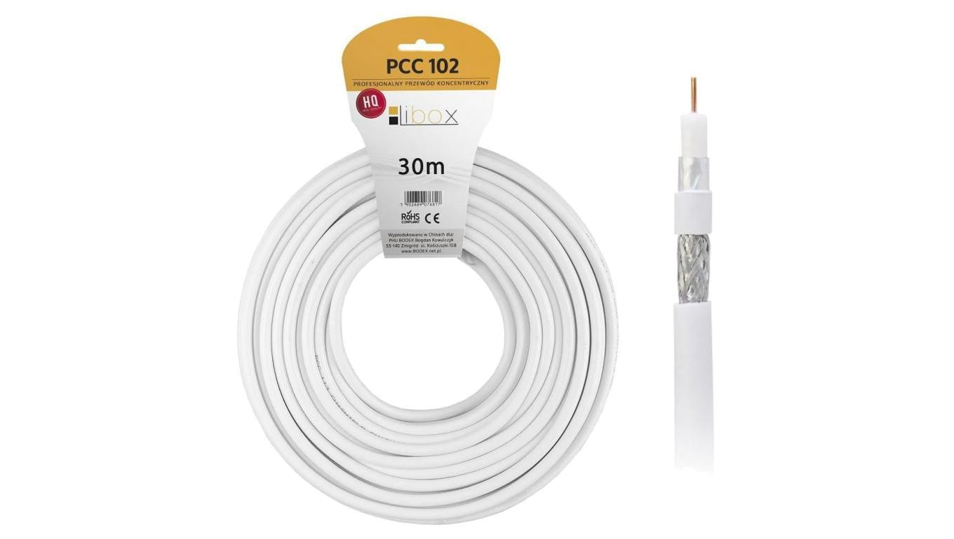 Kabel koncentryczny RG6U 30M LIBOX PCC102-30