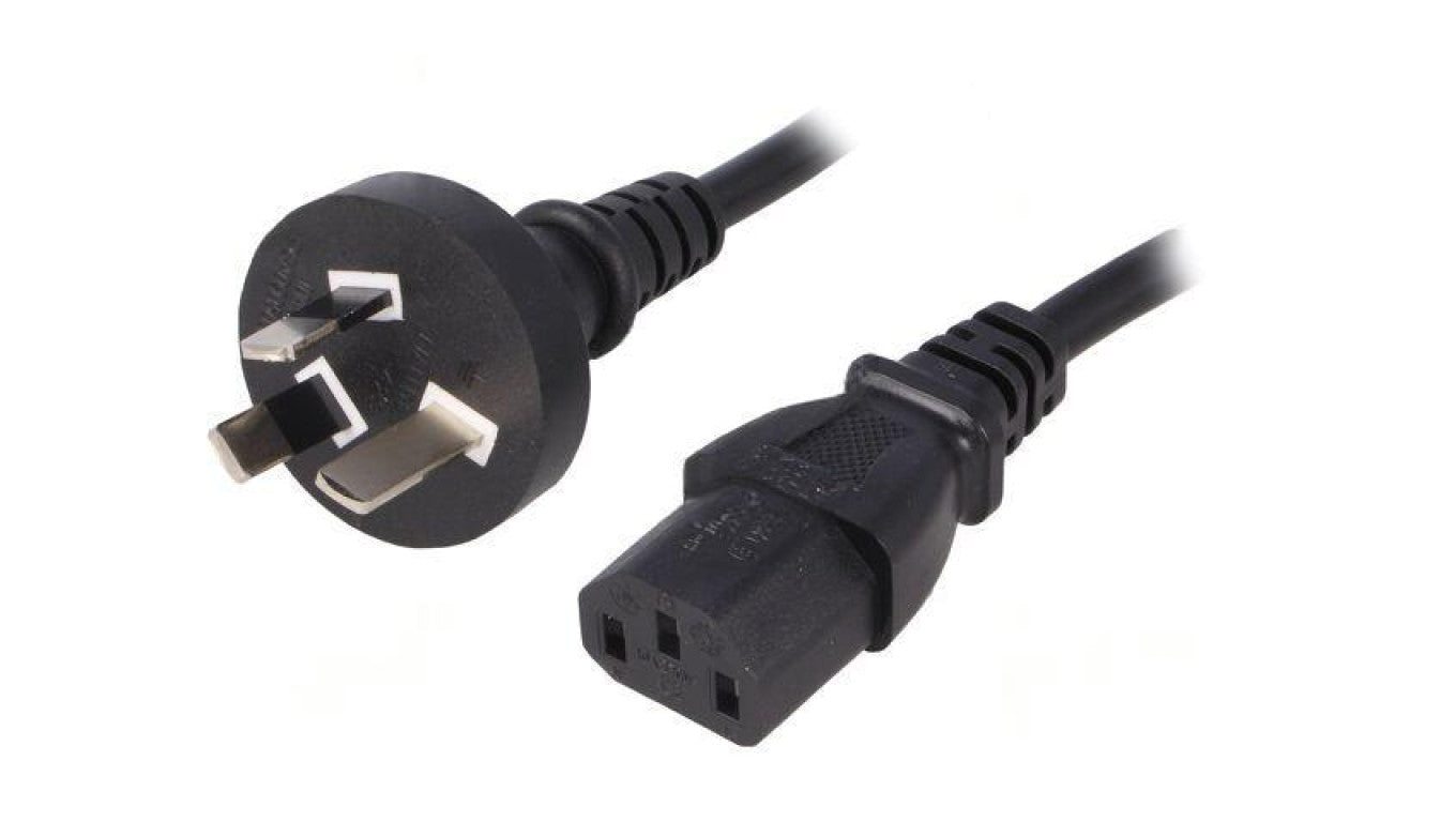 Kabel: 3x0,75mm2, AS/NZS 3112 (I) wtyk,IEC C13 żeński, 1,5m LT-423+501 H05VV-F 3X0.75 BLK 1.5M