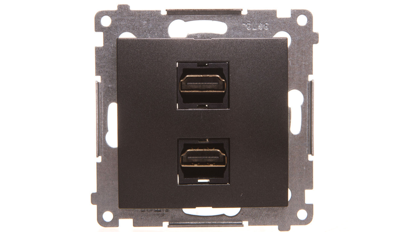 Simon 54 Gniazdo podwójne HDMI antracyt DGHDMI2.01/48