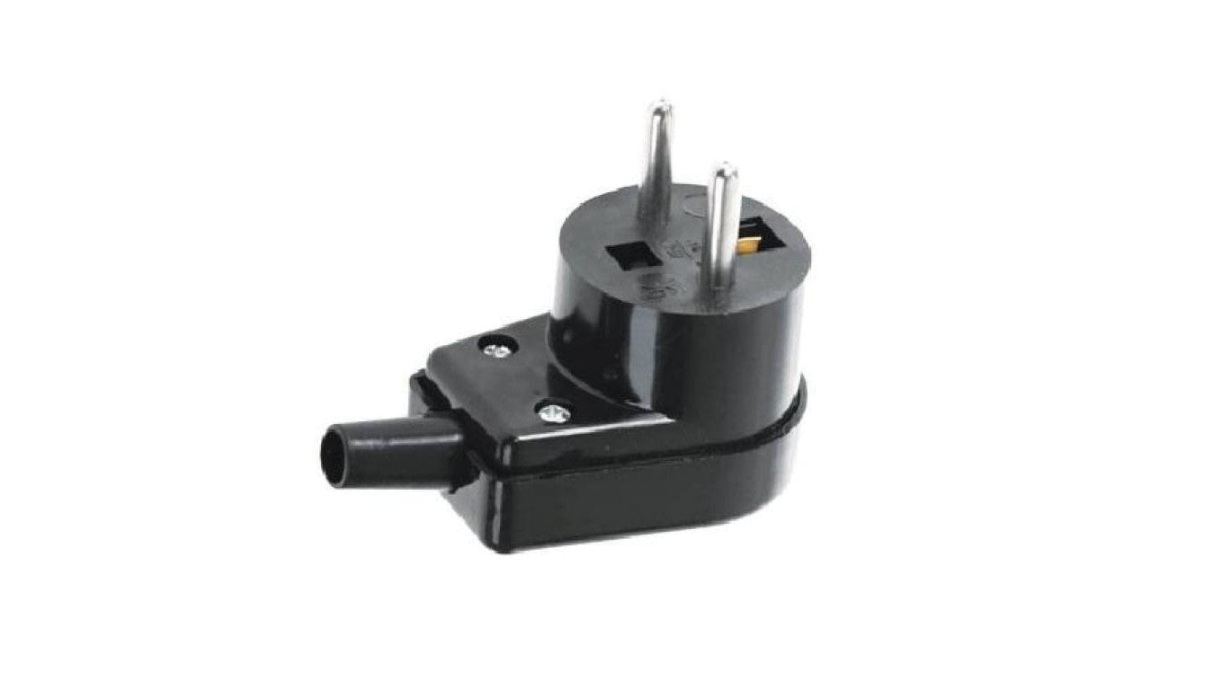 Wtyczka kątowa 16A 250V IP20 czarna 220-05