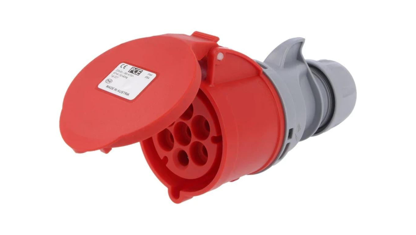 Złącze zasilające AC 3-fazowe wtyk 32A 400VAC IP44 żeńskie 227-6V