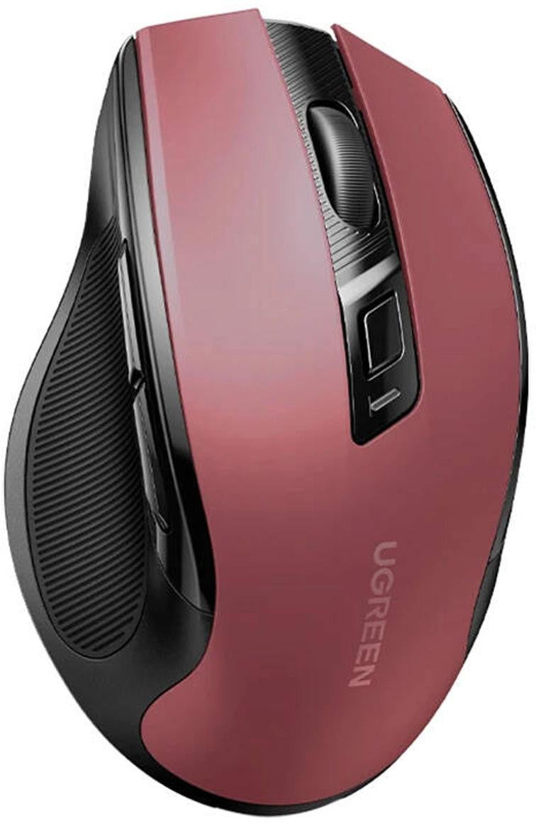 Mysz optyczna Ugreen MU006 bezprzewodowa USB 2.4GHz / Bluetooth 5.0 4000 DPI - czerwona