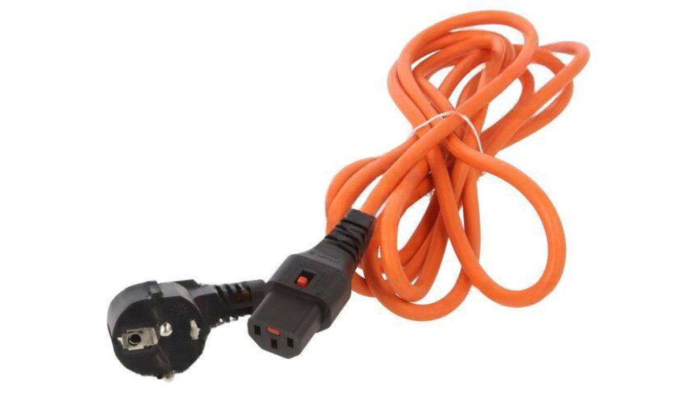 Kabel CEE 7/7 (E/F) wtyk kątowy, IEC C13 żeński 3m 10A 250V IL13-EU1-H05-3100-300-O