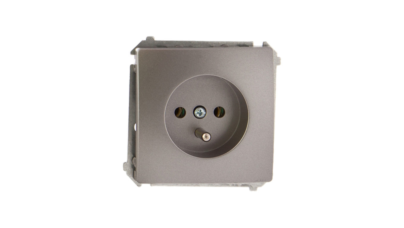 Simon Basic Gniazdo pojedyncze z/u 16A IP20 stal inox BMGZ1.01/21