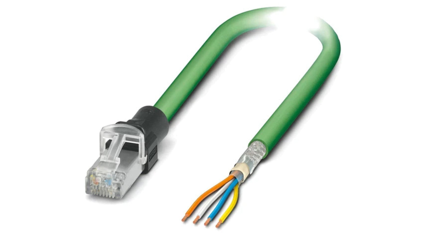 Patch cord SF/UTP 5 linka Cu,cynowana PUR zielony 1m 22AWG 1113335