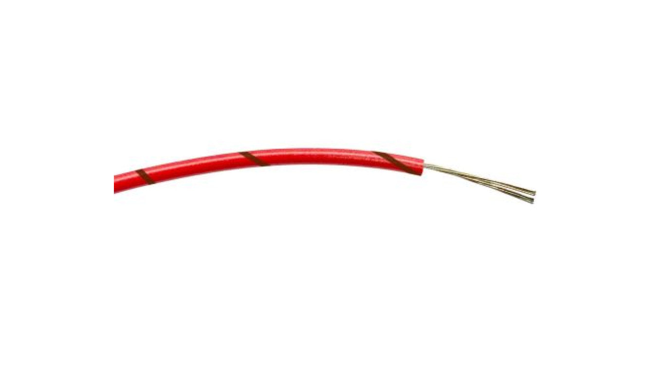 Przewód jednożyłowy linkowy, 0,5 mm², 16/0,2 mm, 20 AWG, PVC, 1 kV AC, Brązowy/Czerwony, dł. 100m, RS PRO