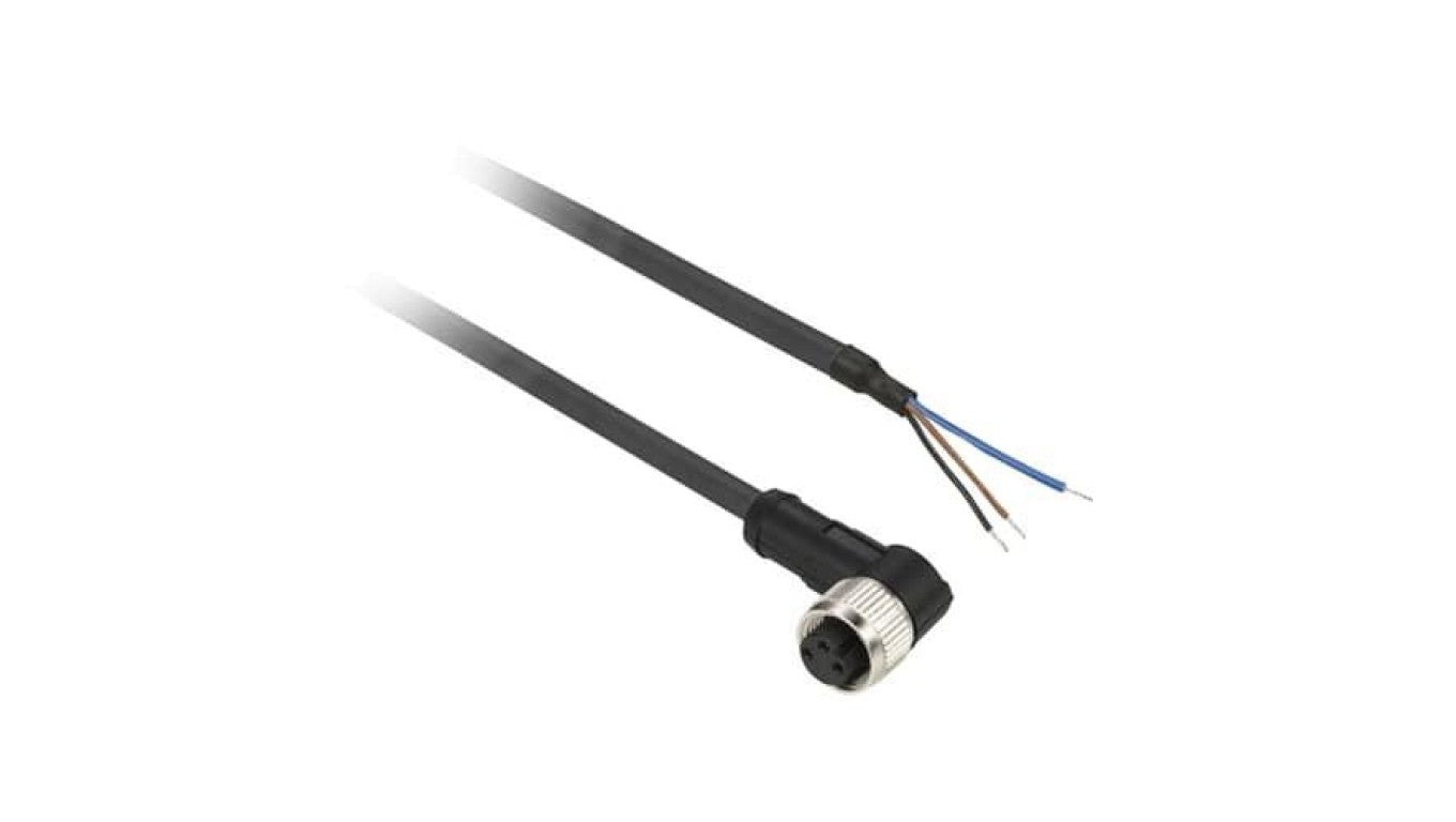 Konektor żeński kątowy M8 3 piny długość 20m, XZCP0666L20