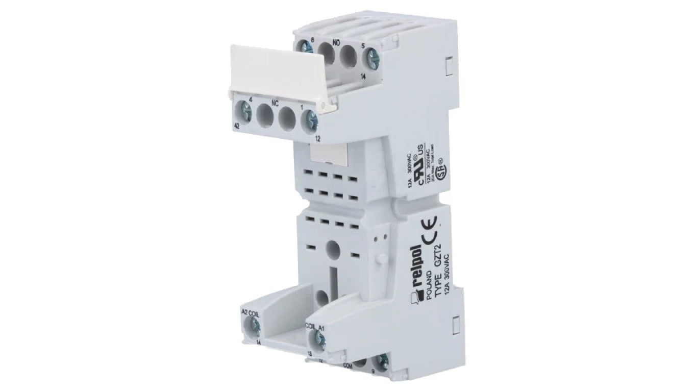 Podstawka PIN: 8 12A 300VAC na panel,na szynę DIN -40...70C GZT2