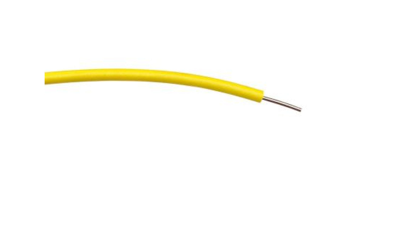 Przewód jednożyłowy linkowy, 0,6 mm², 1/0,6 mm, 19 AWG, PVC, 1 kV AC, Żółty, dł. 100m, RS PRO