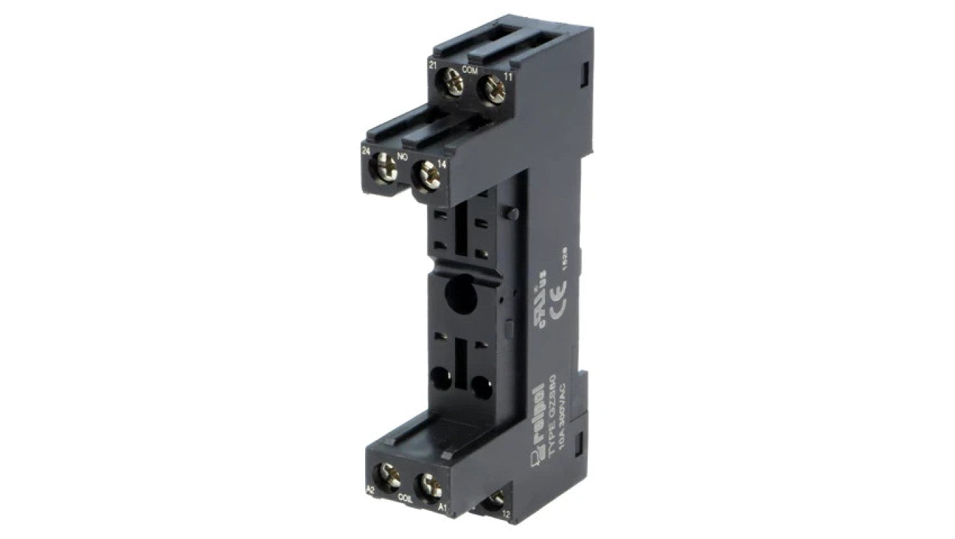 Podstawka PIN: 8 10A 300VAC na panel,na szynę DIN -40...70C GZS80 (BLACK)