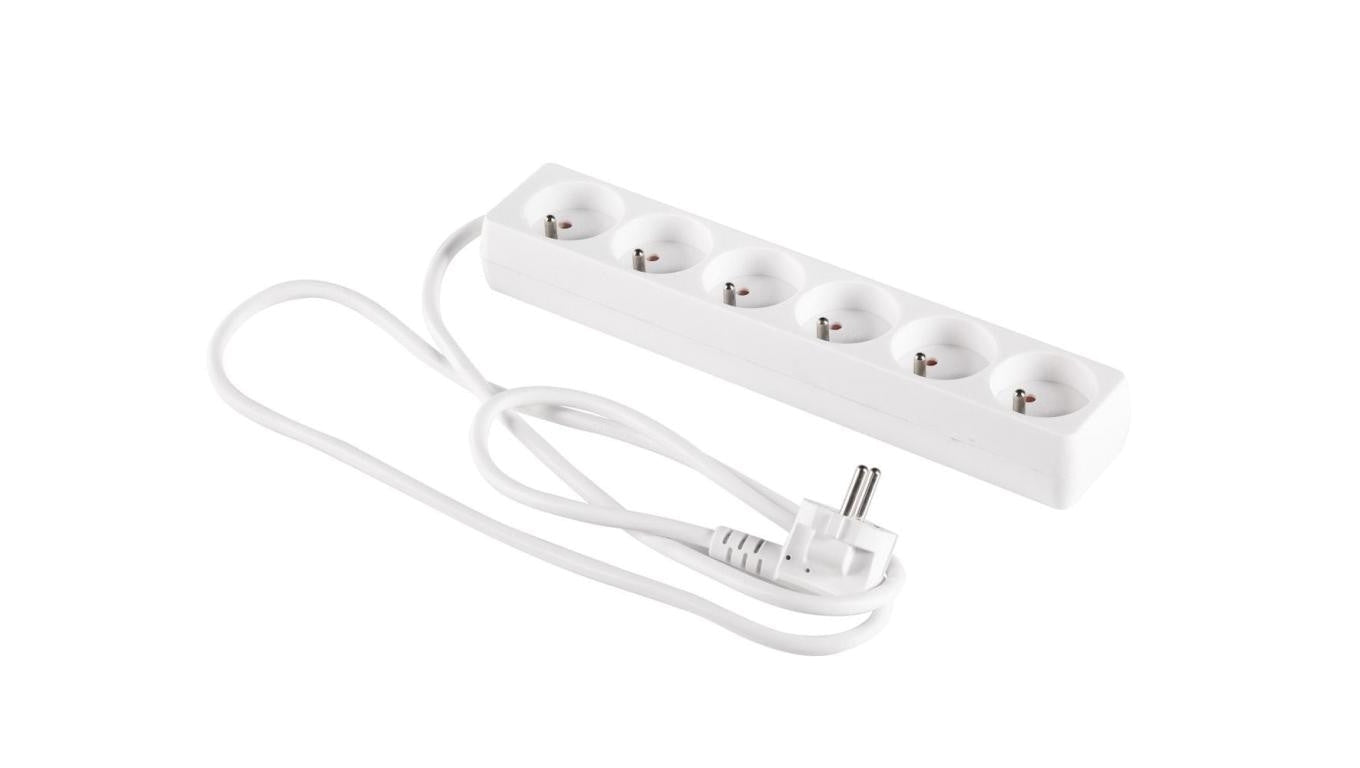 Przedłużacz 6-gniazd z/u 1,5m /H05VV-F 3G1/ biały PM-BW-6G-15