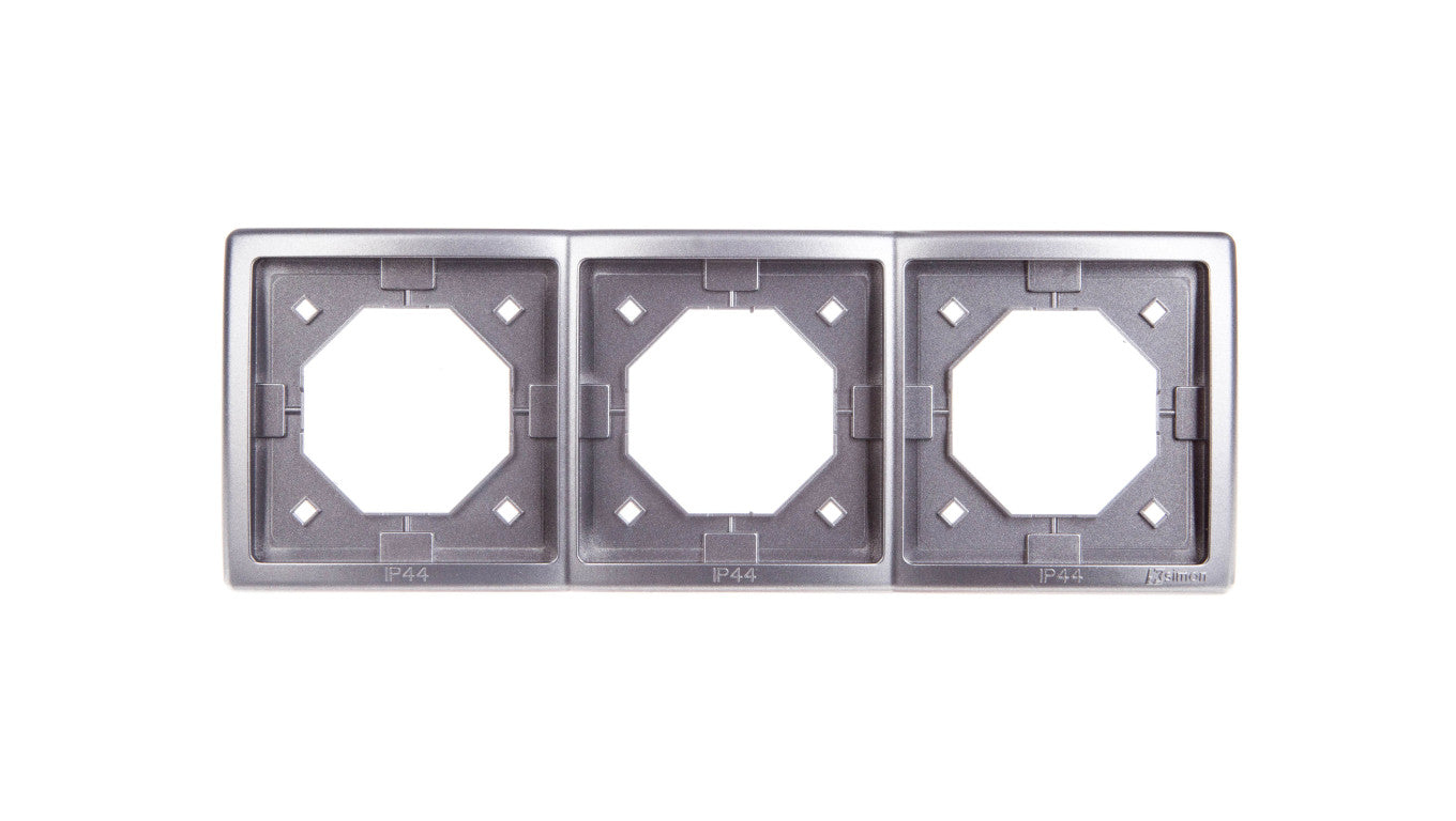 Simon Basic Standard Ramka bryzgoszczelna potrójna uniwersalna IP44 stal inox BMR3B/21