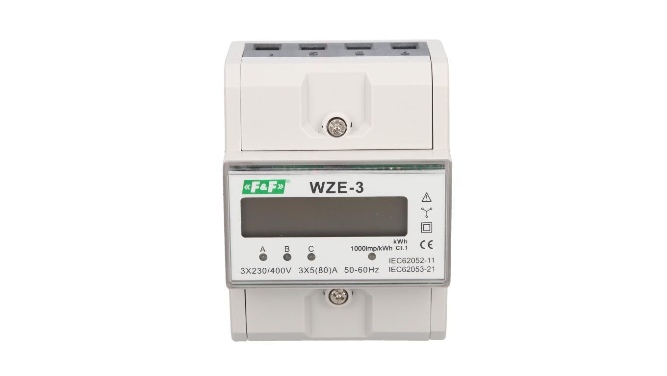 Trójfazowy licznik zużycia energii bezpośredni 80A, zgodność z MID WZE-3