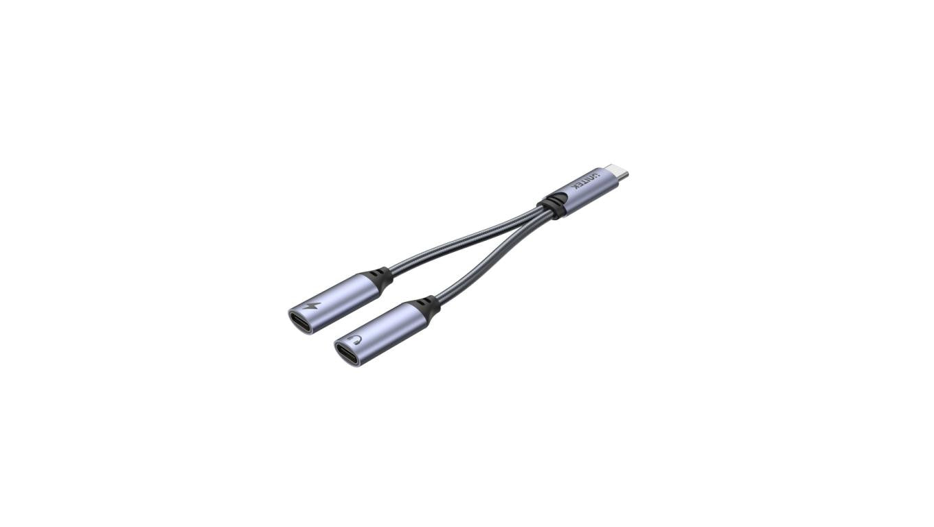 Unitek Adapter USB-C na 2 x port USB-C audio i 18W