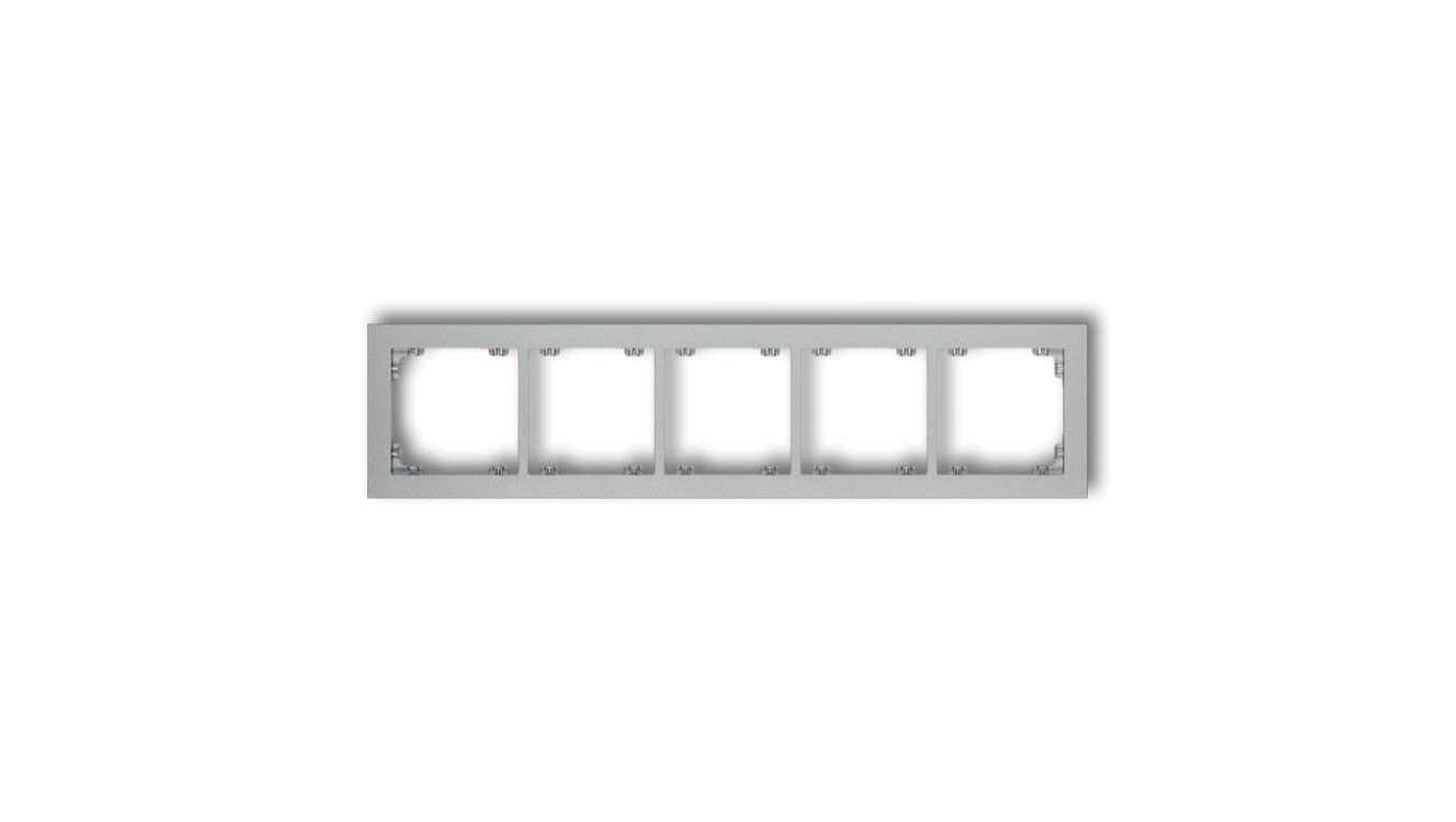 DECO Ramka pięciokrotna srebrny metalik 7DR-5