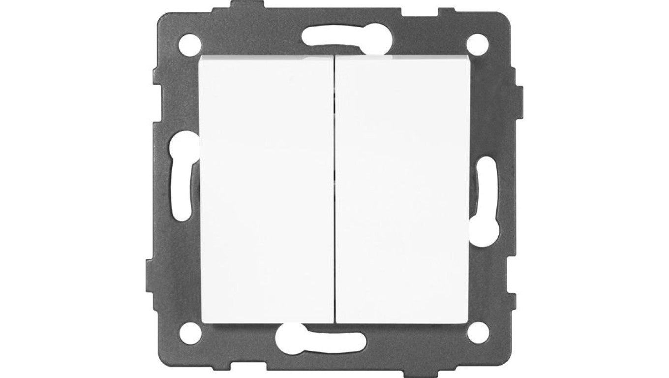 Łącznik schodowy podwójny MODERN-Q, 10AX-250V~, biały