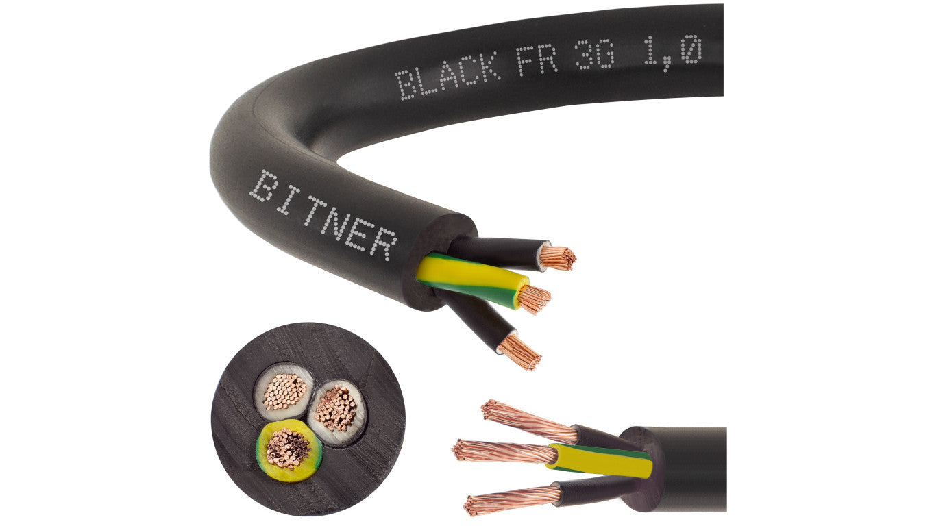Przewód sterowniczy prądowy BiT 500 Black FR 300/500V 3x1 linka do ziemi Bitner /50m/