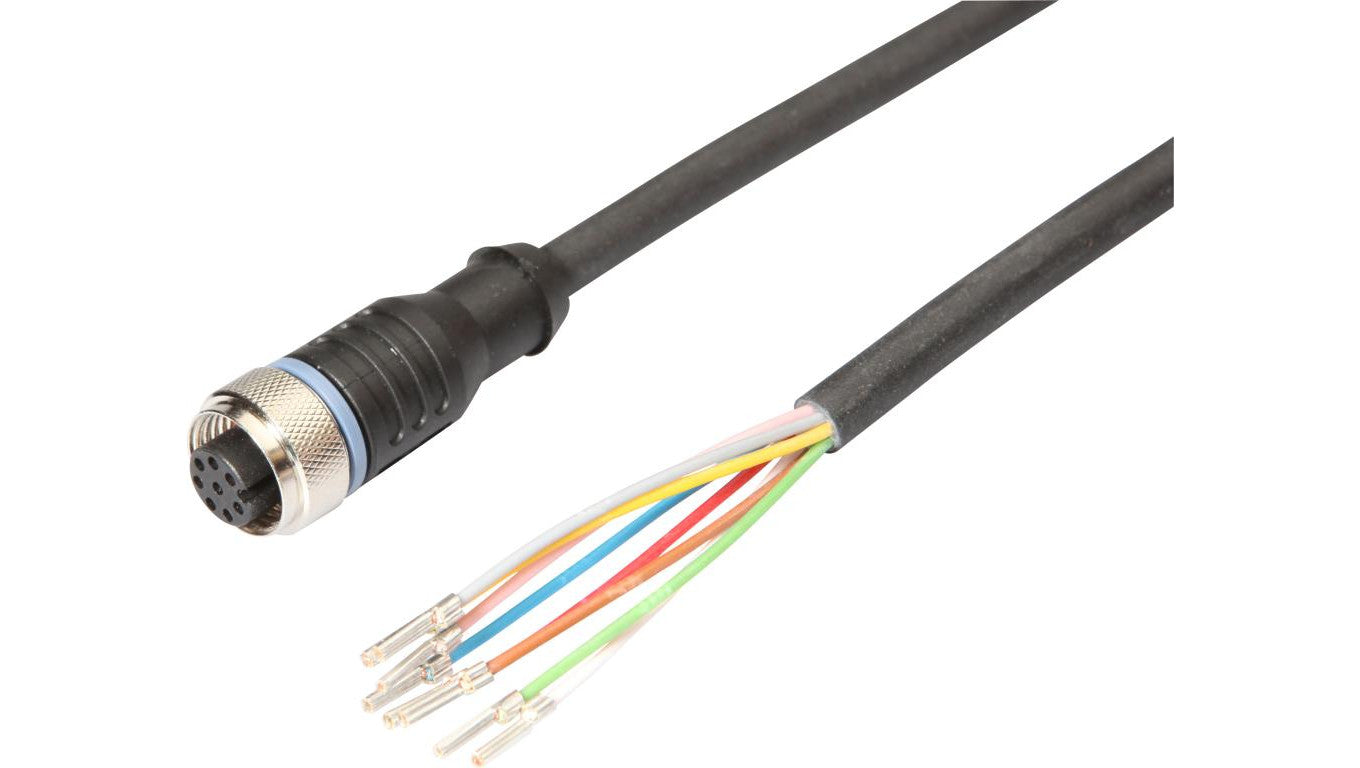 Kabel połączeniowy, 2 m, gniazdo M12 8-stykowe proste, wolny koniec kabla, 8-żyłowy, PUR (poliuretan) VK200A25
