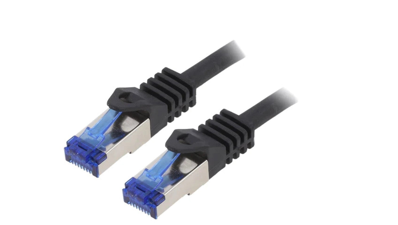 Patch cord S/FTP 6a linka Cu LSZH czarny 5m 26AWG -20...75C C6A073S