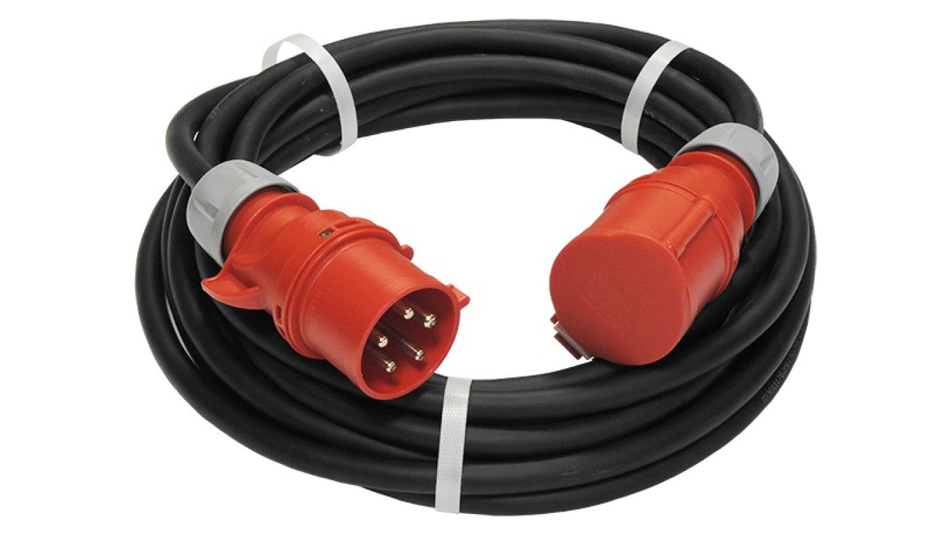 Przedłużacz budowlany kontenerowy elCORD CEE 32A 400V IP44 2m H07RN-F 5G4 z wtyczką i gniazdem CEE 32A-5P IP44