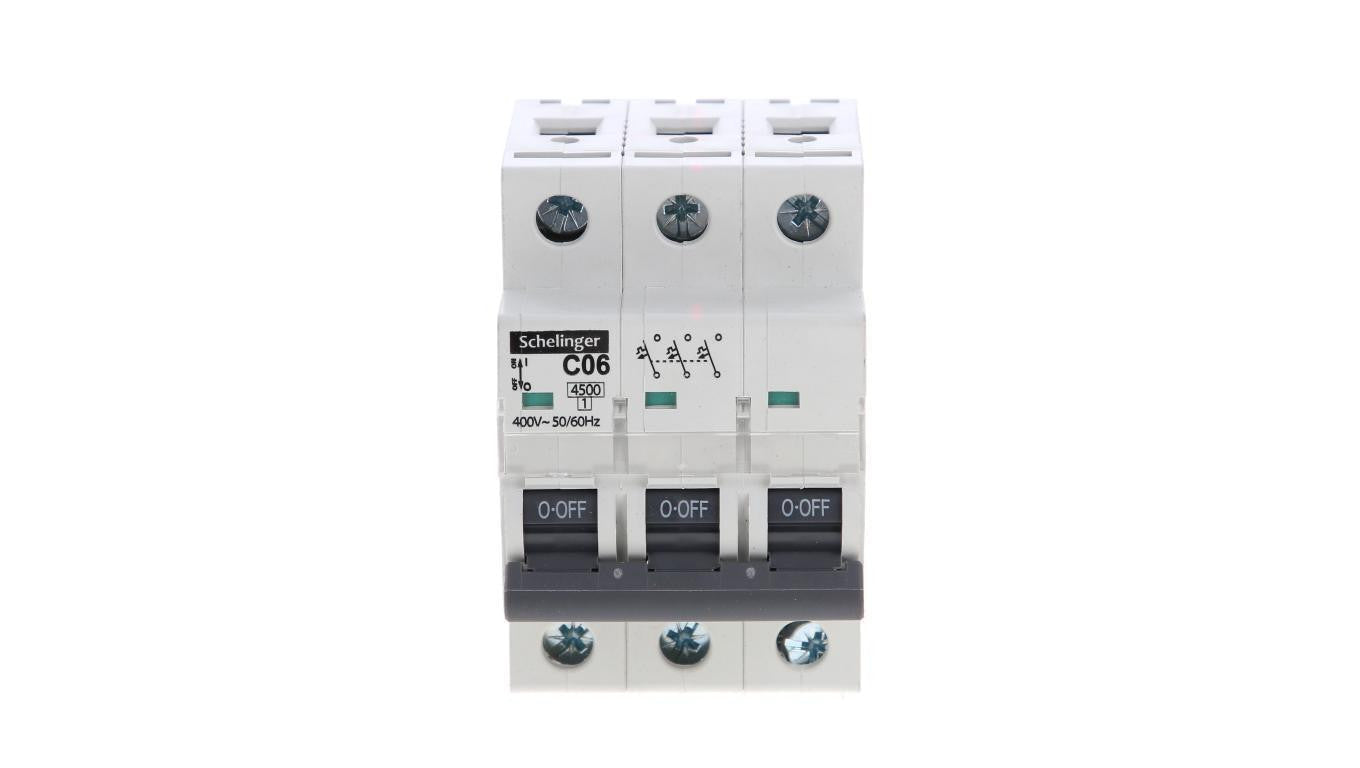 Wyłącznik nadprądowy 3P C 06A 4,5kA AC SCHELINGER A02-G7-3P-C06