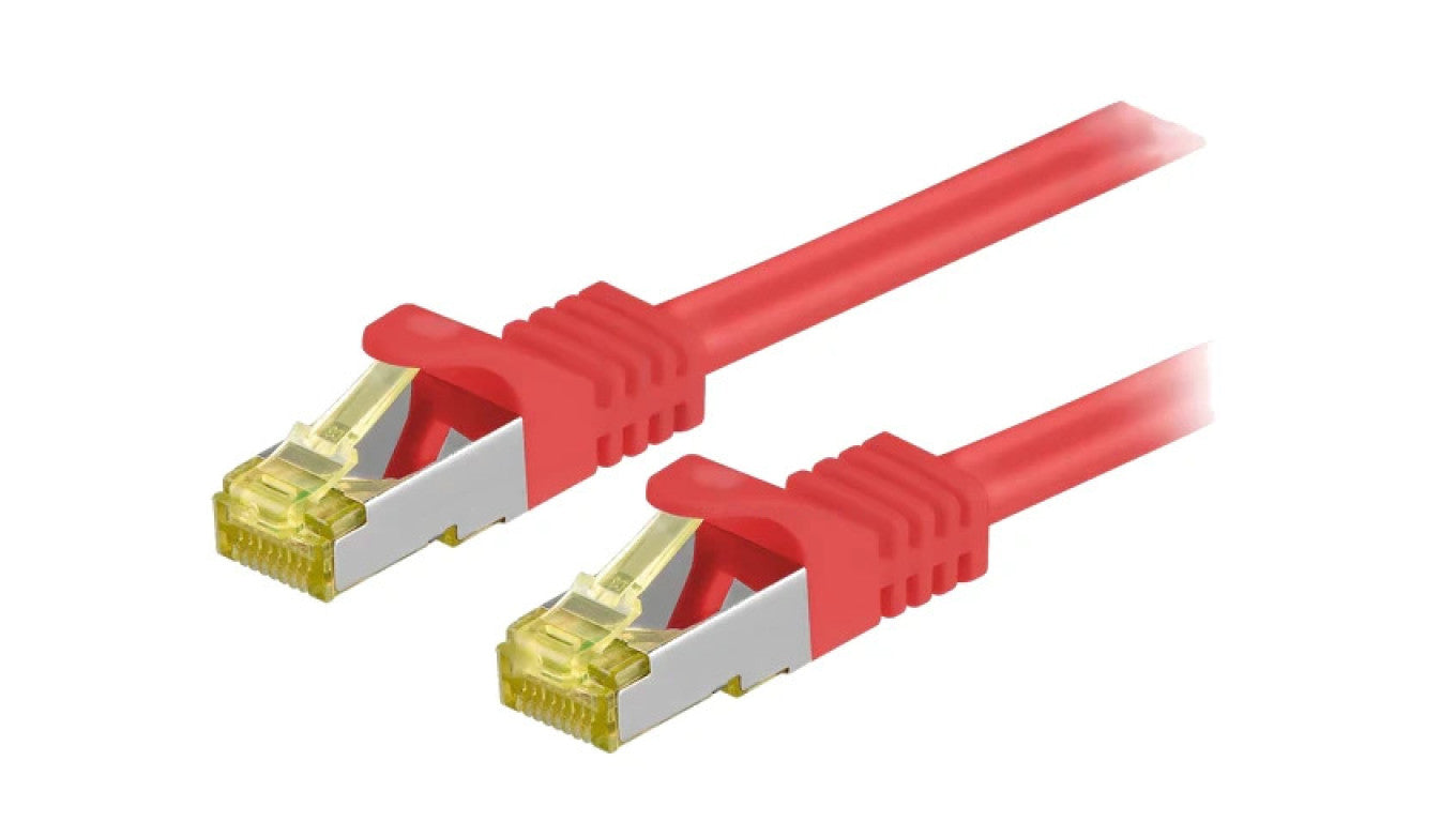 Patch cord S/FTP 6a linka Cu LSZH czerwony 3m 26AWG 91616
