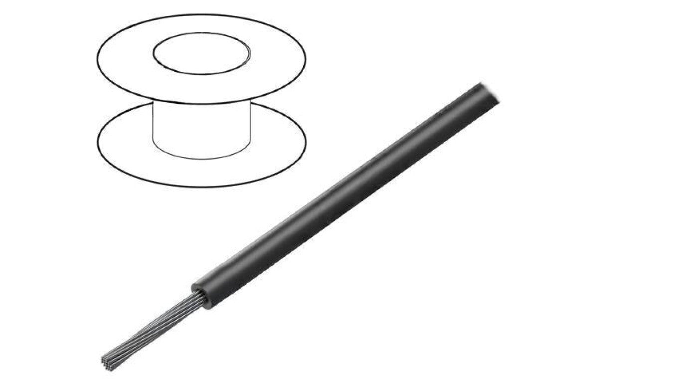 Przewód HookUp Wire linka Cu 16AWG PVC czarny 600V 305m 1858/19 BK001