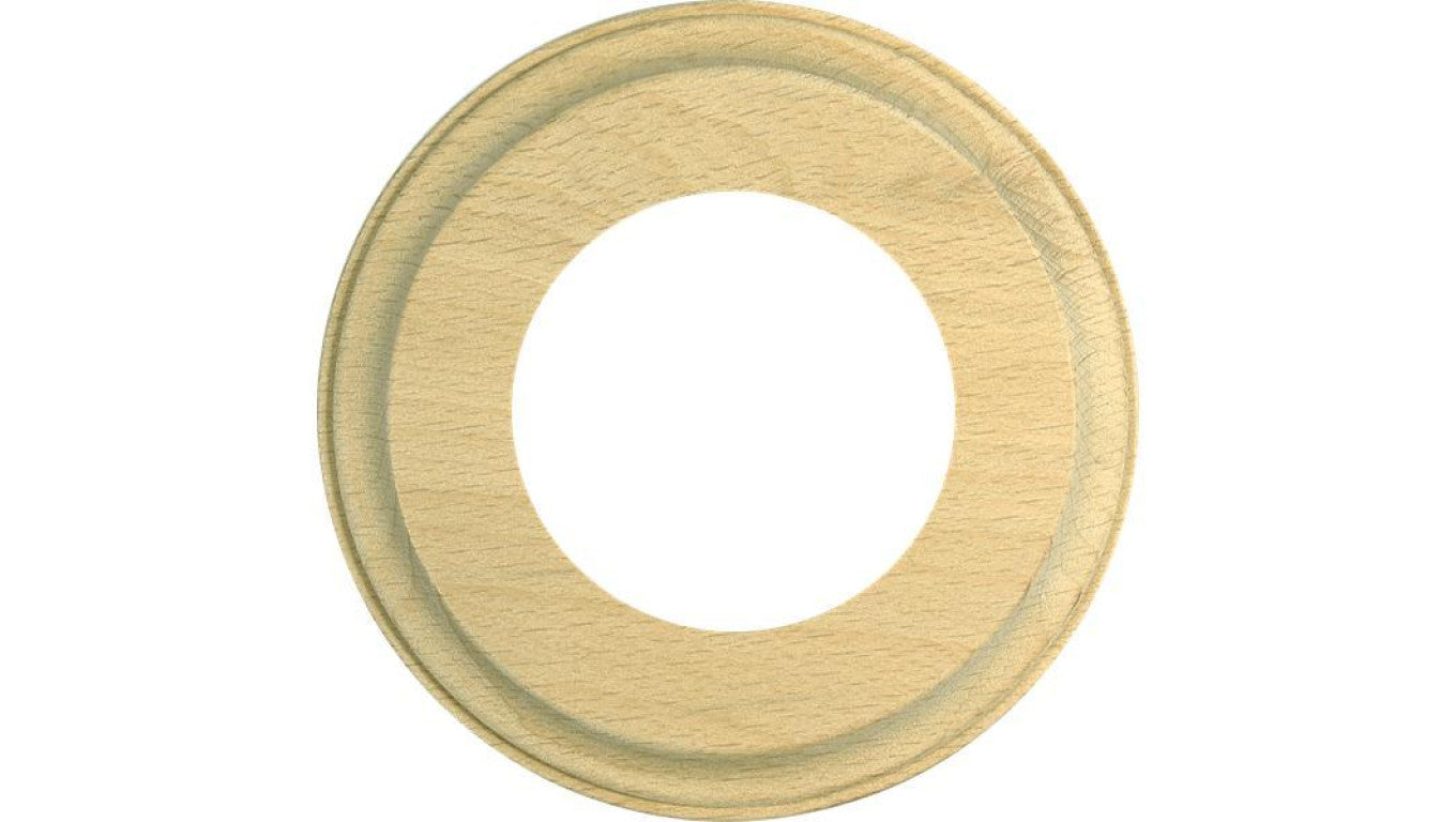 Ramka pojedyncza okrągła do łączników i gniazd Retro ceramic - jasne drewno