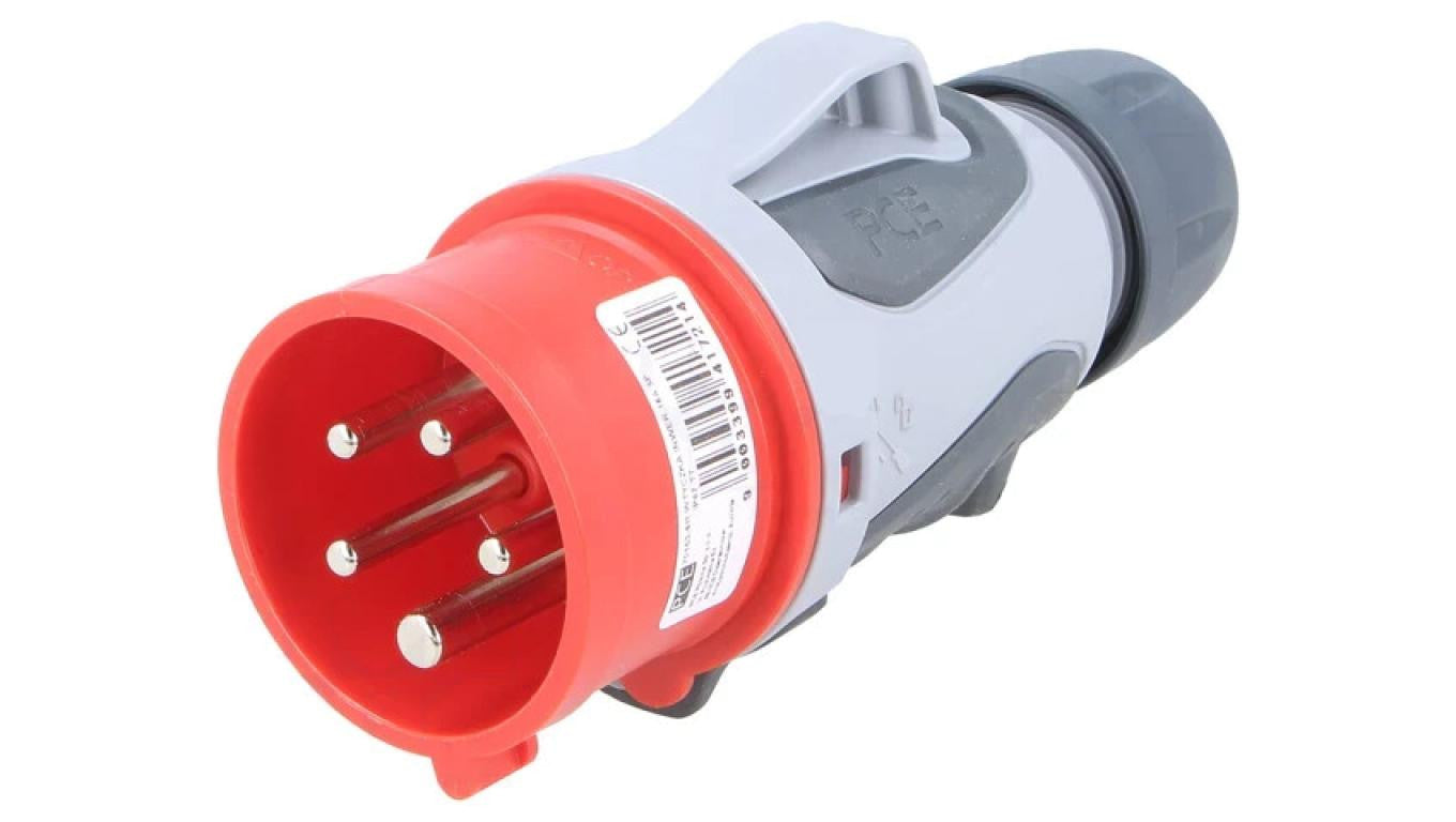 Złącze zasilające AC 3-fazowe wtyk 16A 400VAC IP44 męskie 70153-6TT