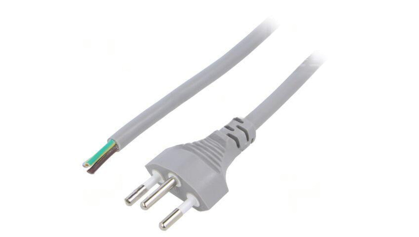 Kabel: 3x1mm2, przewody,SEV-1011 (J) wtyk, 1,8m, 10A LT-313 H05VV-F 3X1.0 GRY 1.8M END C