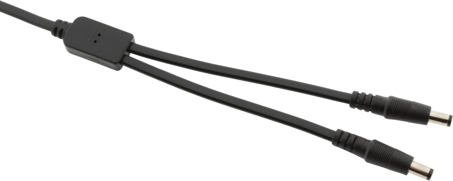Splitter DC ESPE 1x2 gniazdo DC 2,1/5,5 / 2 x wtyk prosty DC 2,1/5,5