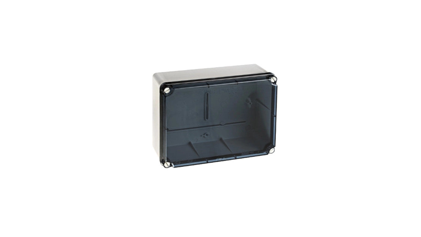 IP65-IP67 Puszka hermetyczna LIGHT 185x246x100 pokrywa transparentna, z osłabieniami (4xM25, 6xM40)