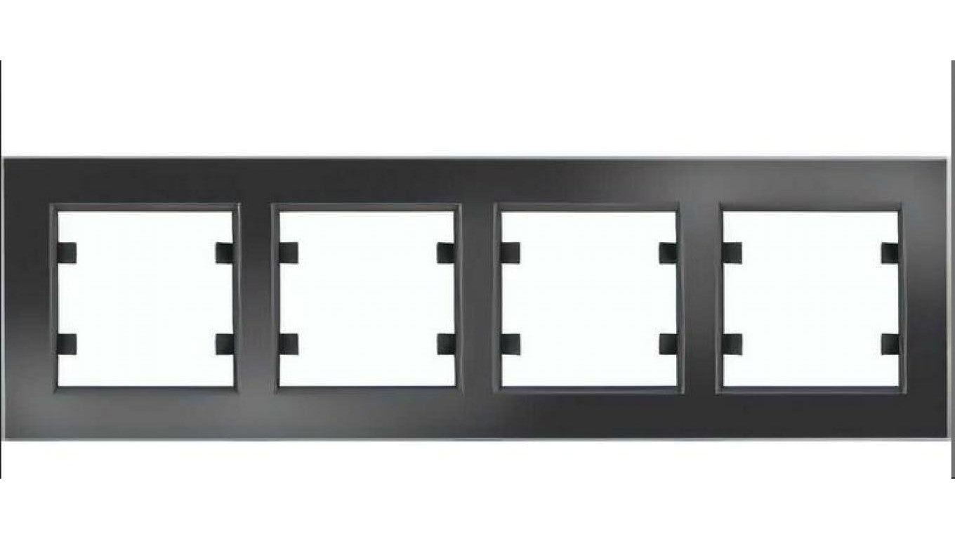 Lumina passion Ramka 4-krotna pozioma szkło czarne WL9241