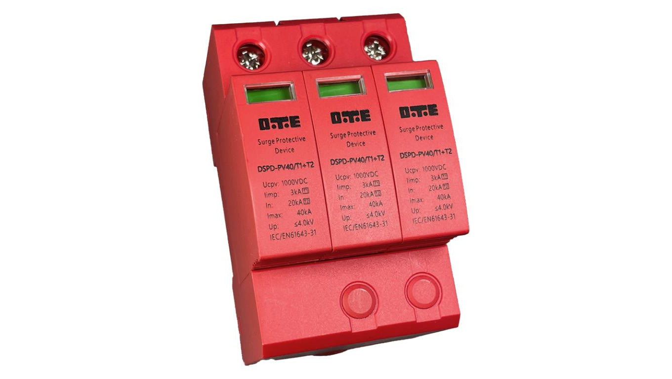 OGRANICZNIK PRZEPIĘĆ DC1000V 40kA KLASA T1+T2 (B+C) DTE DSPD-DC1000-40 3P