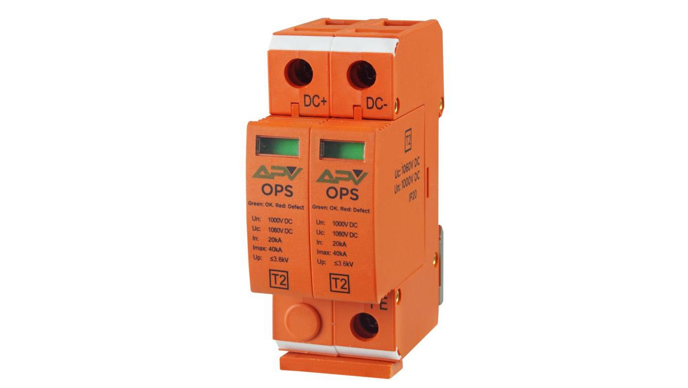 Ogranicznik przepięć PV T2 2P 1000V DC 20kA APV-OPS-2P-T2
