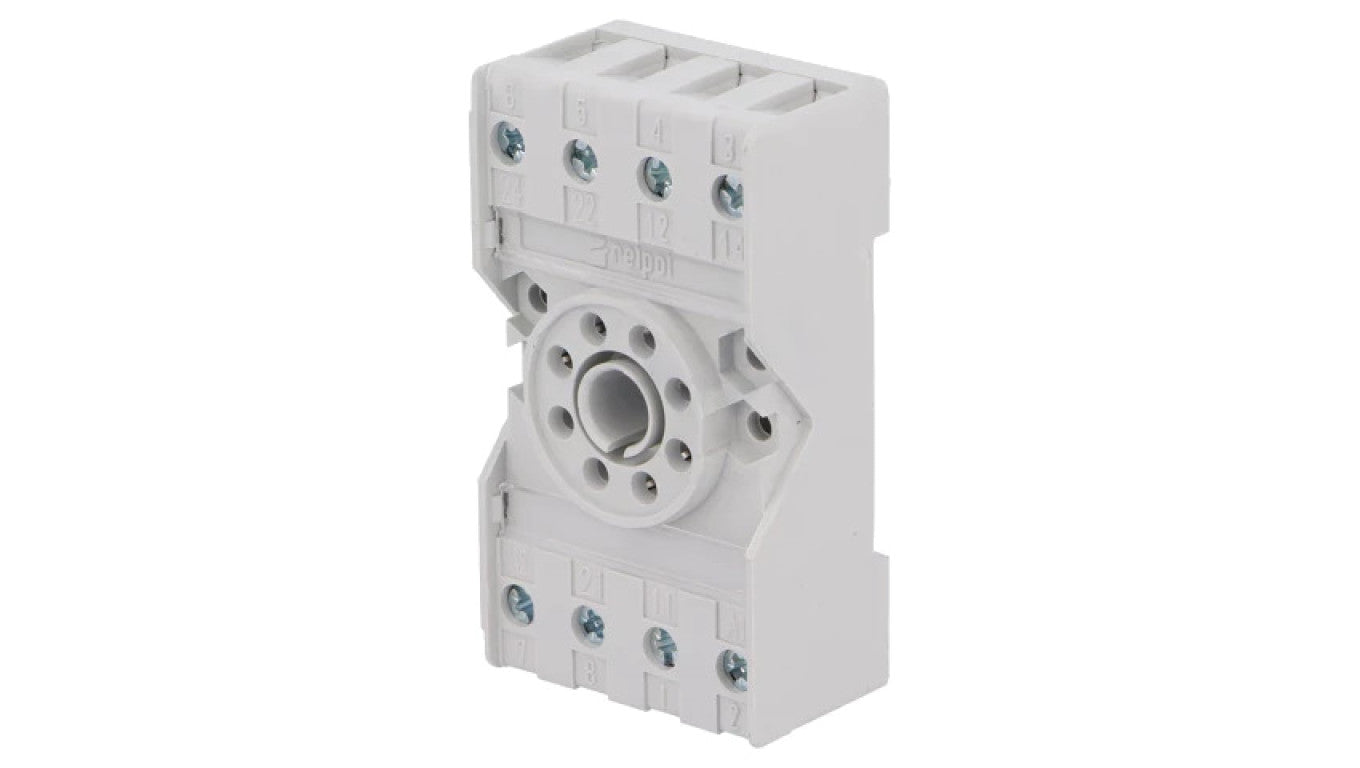 Podstawka PIN: 8 10A 250VAC na panel,na szynę DIN -40...70C PZ8