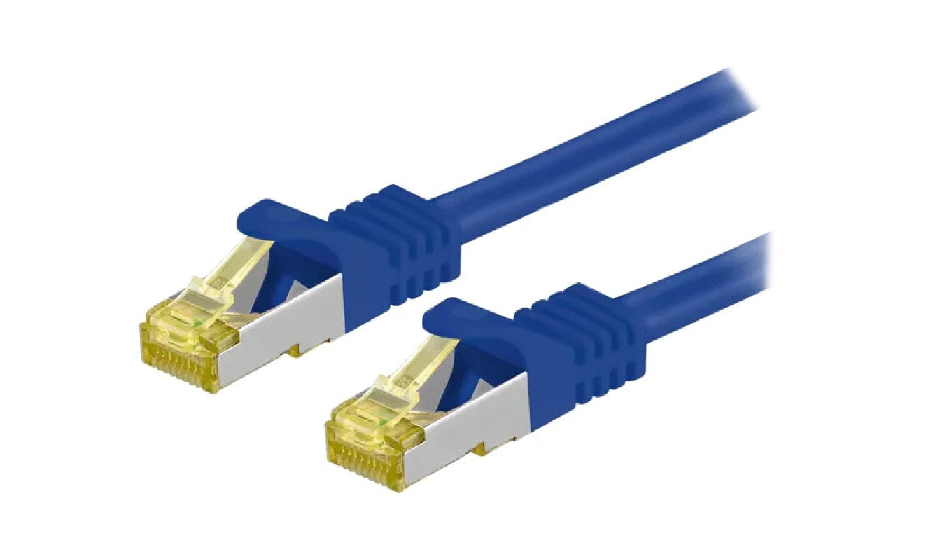 Patch cord S/FTP 6a linka Cu LSZH niebieski 2m 26AWG 91601