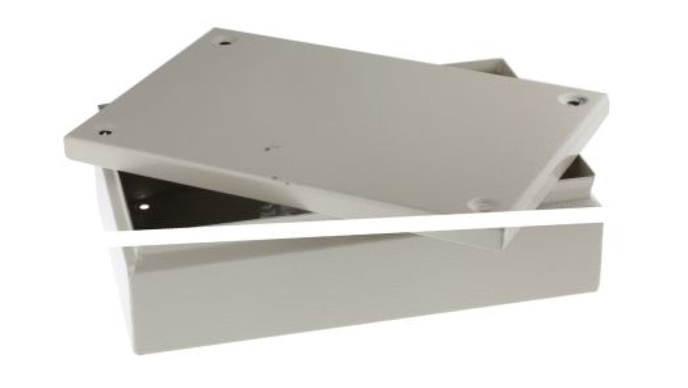 Puszka elektroinstalacyjna, 300 x 200 x 80mm, IP66, kolor RAL 7032, materiał Stal, RS PRO