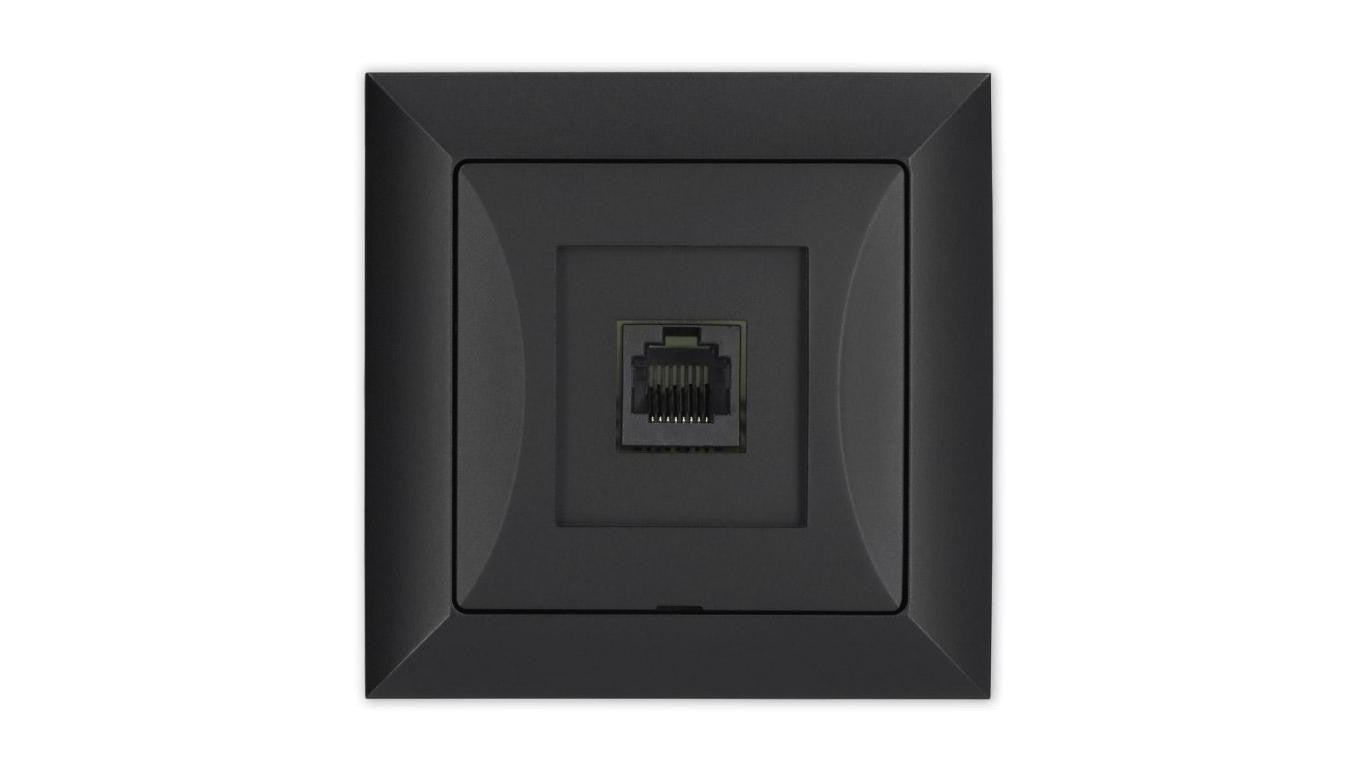 OPAL Gniazdo komputerowe RJ45 8pin zacisk krone LSA+ czarny mat GTP-12 Op CZ/MAT